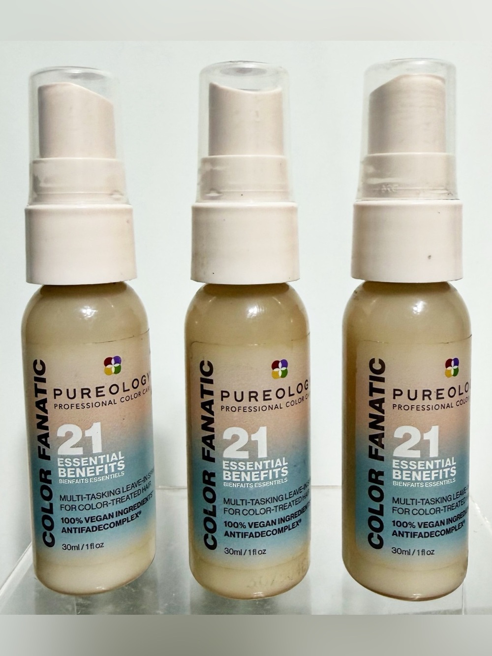 3 x PUREOLOGY Color Fanatic 21 Benefits Multi-Tasking Leave-In Spray - 1 fl oz